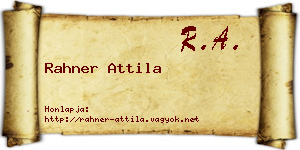 Rahner Attila névjegykártya